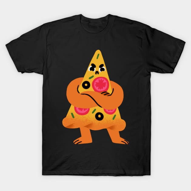 angry pizza T-Shirt by Mihajr